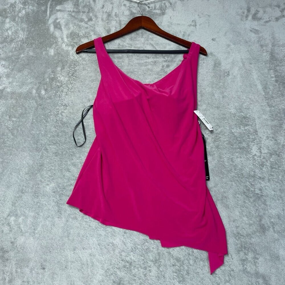 Magicsuit Women's 8 Ruby Red Asymmetrical Tankini Top K1245 - Picture 3 of 9